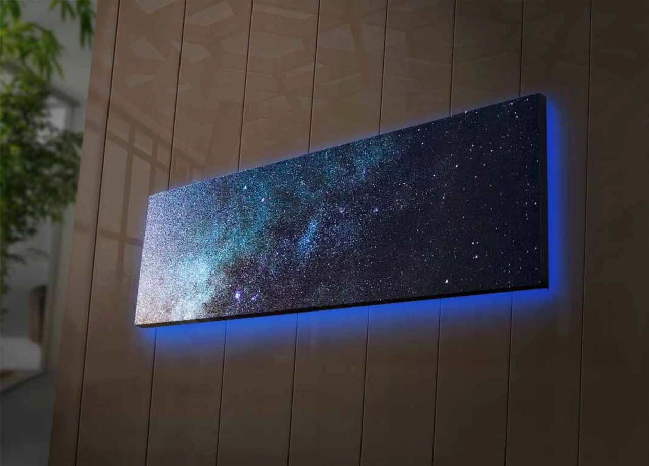 Tablou decorativ cu lumina LED, 3090NASA-012, 30 x 90 cm, Multicolor - imagine 5